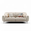 Sofa im skandinavischen Stil aus Stoff in hellem Grau mit Kissen 200 x 90 x 85cm