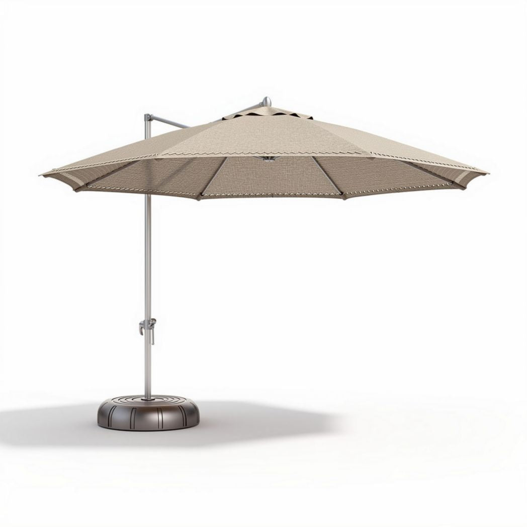 Sonnenschirm 200 x 200 x 250 cm aus Aluminium in beige mit stabilem Standfuß