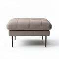 Hocker aus stoff in beige mit metallbeinen 80 x 80 x 40 cm