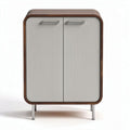 Sideboard aus Holz mit grauen Türen und Metallbeinen 80 x 40 x 90cm