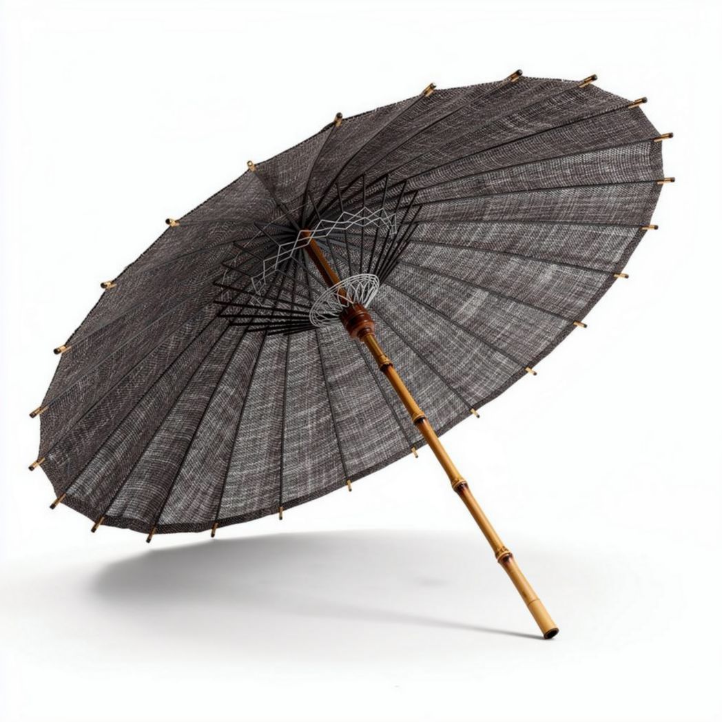 Schirm aus bambus und stoff für sonnenschutz im außenbereich 100 x 100 x 80cm