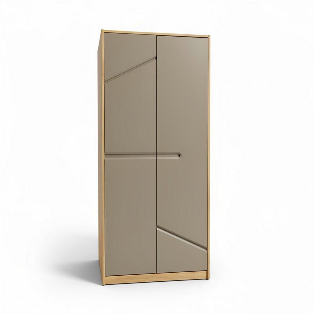 Kühlschrank aus Holz und Kunststoff in beige mit 180 x 90 x 40cm